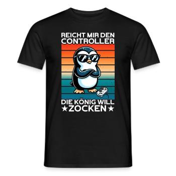 Hands me the controller, the queen wants to play - Men's T-Shirt - black - Front - AI Model Male 178 light (178cm)