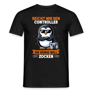 Hands me the controller, the queen wants to play - Men's T-Shirt - black - Front - AI Model Male 178 light (178cm)