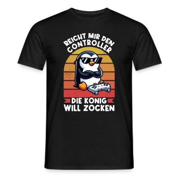 Hands me the controller, the queen wants to play - Men's T-Shirt - black - Front - AI Model Male 178 light (178cm)