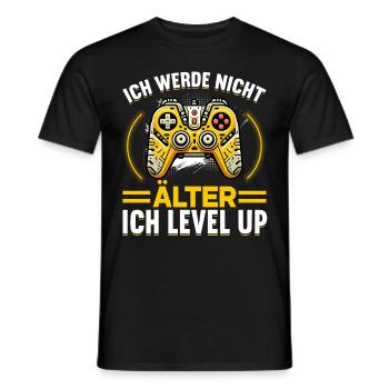 Je ne vieillis pas, je monte de niveau en jouant - T-shirt homme - noir - Devant - AI Model Male 178 light (178cm)
