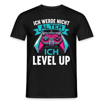 Je ne vieillis pas, je monte de niveau en jouant - T-shirt homme - noir - Devant - AI Model Male 178 light (178cm)