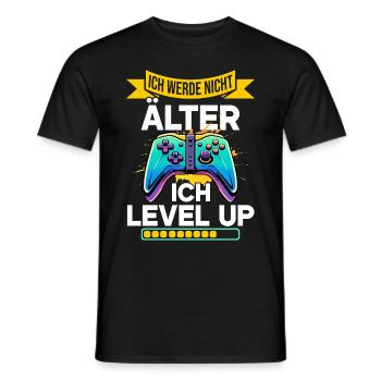 Je ne vieillis pas, je monte de niveau en jouant - T-shirt homme - noir - Devant - AI Model Male 178 light (178cm)