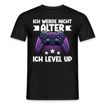 Je ne vieillis pas, je monte de niveau en jouant - T-shirt homme - noir - Devant - AI Model Male 178 light (178cm)