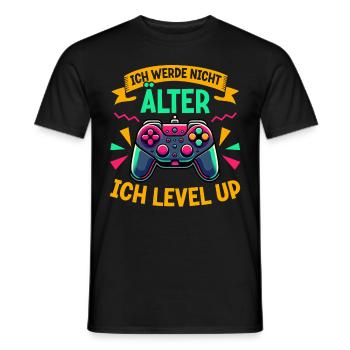Je ne vieillis pas, je monte de niveau en jouant - T-shirt homme - noir - Devant - AI Model Male 178 light (178cm)
