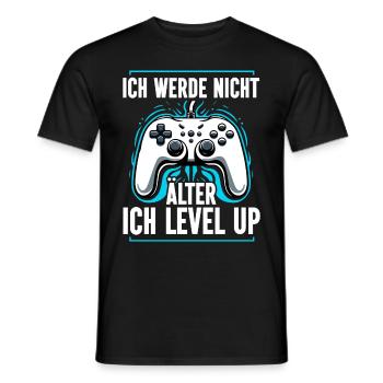 Je ne vieillis pas, je monte de niveau en jouant - T-shirt homme - noir - Devant - AI Model Male 178 light (178cm)