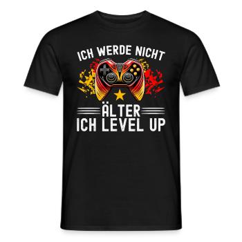 Je ne vieillis pas, je monte de niveau en jouant - T-shirt homme - noir - Devant - AI Model Male 178 light (178cm)