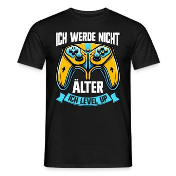 Je ne vieillis pas, je monte de niveau en jouant - T-shirt homme - noir - Devant - AI Model Male 178 light (178cm)