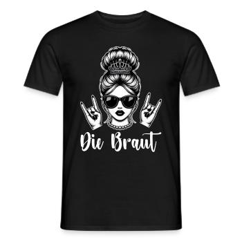 The Bride Funny Bachelorette Party Maid of Honor - Men's T-Shirt - black - Front - AI Model Male 178 light (178cm)