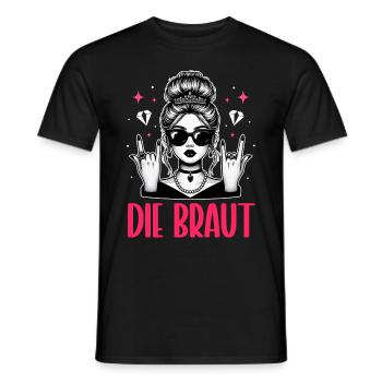 The Bride Funny Bachelorette Party Maid of Honor - Men's T-Shirt - black - Front - AI Model Male 178 light (178cm)