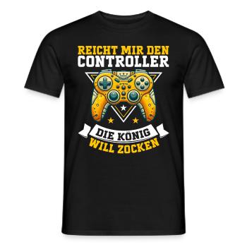 Hands me the controller, the queen wants to play - Men's T-Shirt - black - Front - AI Model Male 178 light (178cm)