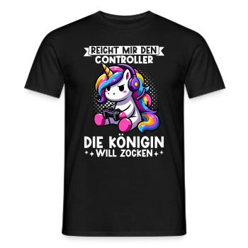 Hands me the controller, the queen wants to play - Men's T-Shirt - black - Front - AI Model Male 178 light (178cm)