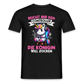 Hands me the controller, the queen wants to play - Men's T-Shirt - black - Front - AI Model Male 178 light (178cm)