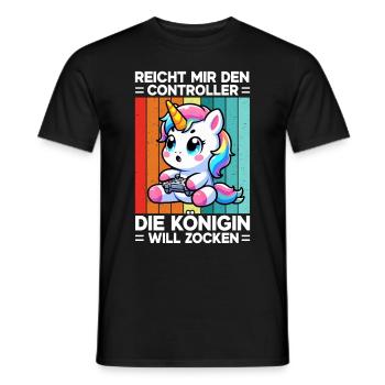 Hands me the controller, the queen wants to play - Men's T-Shirt - black - Front - AI Model Male 178 light (178cm)