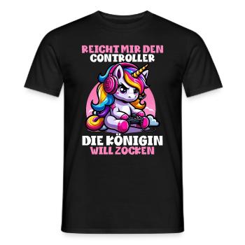 Hands me the controller, the queen wants to play - Men's T-Shirt - black - Front - AI Model Male 178 light (178cm)