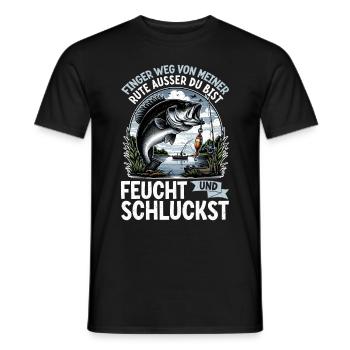 Angler Fishing Rod Funny Fisherman Hobby Fisherman - Men's T-Shirt - black - Front - AI Model Male 178 light (178cm)