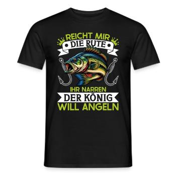 Pêcheur Canne à pêche Drôle Pêcheur Hobby Pêcheur - T-shirt homme - noir - Devant - AI Model Male 178 light (178cm)