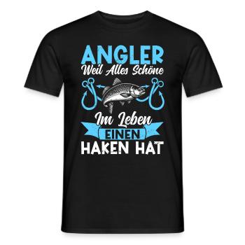 Angler Fishing Rod Funny Fisherman Hobby Fisherman - Men's T-Shirt - black - Front - AI Model Male 178 light (178cm)