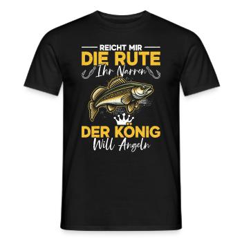 Pêcheur Canne à pêche Drôle Pêcheur Hobby Pêcheur - T-shirt homme - noir - Devant - AI Model Male 178 light (178cm)