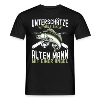 Angler Fishing Rod Funny Fisherman Hobby Fisherman - Men's T-Shirt - black - Front - AI Model Male 178 light (178cm)