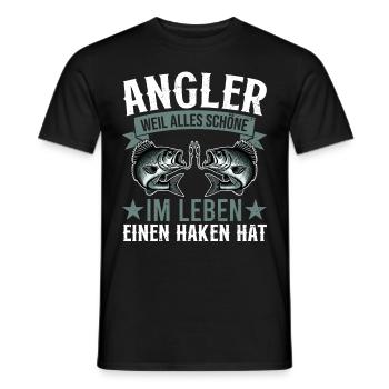 Pêcheur Canne à pêche Drôle Pêcheur Hobby Pêcheur - T-shirt homme - noir - Devant - AI Model Male 178 light (178cm)