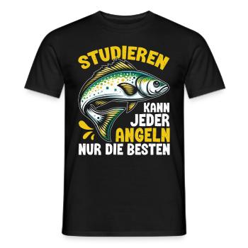 Angler Fishing Rod Funny Fisherman Hobby Fisherman - Men's T-Shirt - black - Front - AI Model Male 178 light (178cm)