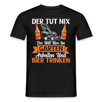 Beer Garden Gardening Allotment Gardener Gardener - Men's T-Shirt - black - Front - AI Model Male 178 light (178cm)
