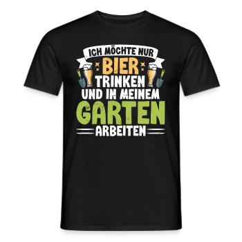 Beer Garden Gardening Allotment Gardener Gardener - Men's T-Shirt - black - Front - AI Model Male 178 light (178cm)