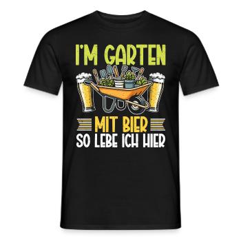 Beer Garden Gardening Allotment Gardener Gardener - Men's T-Shirt - black - Front - AI Model Male 178 light (178cm)