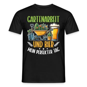 Beer Garden Gardening Allotment Gardener Gardener - Men's T-Shirt - black - Front - AI Model Male 178 light (178cm)