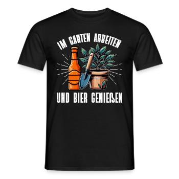 Beer Garden Gardening Allotment Gardener Gardener - Men's T-Shirt - black - Front - AI Model Male 178 light (178cm)