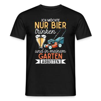Beer Garden Gardening Allotment Gardener Gardener - Men's T-Shirt - black - Front - AI Model Male 178 light (178cm)
