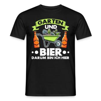Beer Garden Gardening Allotment Gardener Gardener - Men's T-Shirt - black - Front - AI Model Male 178 light (178cm)