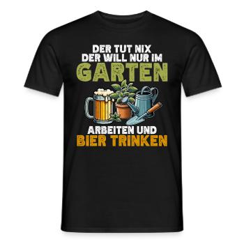 Beer Garden Gardening Allotment Gardener Gardener - Men's T-Shirt - black - Front - AI Model Male 178 light (178cm)