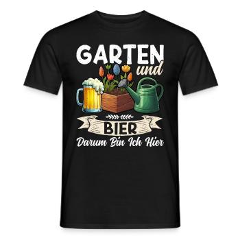 Beer Garden Gardening Allotment Gardener Gardener - Men's T-Shirt - black - Front - AI Model Male 178 light (178cm)