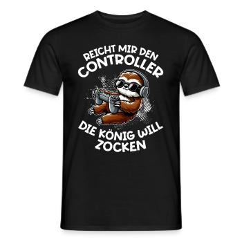 Hands me the controller, the queen wants to play - Men's T-Shirt - black - Front - AI Model Male 178 light (178cm)