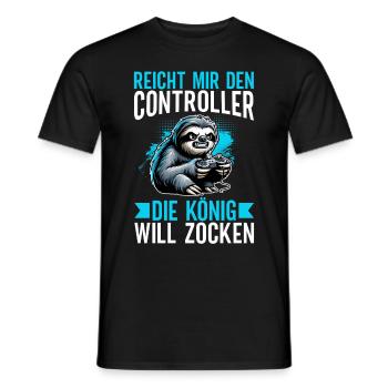 Hands me the controller, the queen wants to play - Men's T-Shirt - black - Front - AI Model Male 178 light (178cm)