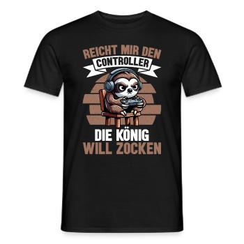 Hands me the controller, the queen wants to play - Men's T-Shirt - black - Front - AI Model Male 178 light (178cm)