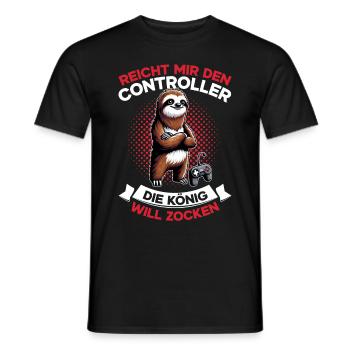 Hands me the controller, the queen wants to play - Men's T-Shirt - black - Front - AI Model Male 178 light (178cm)