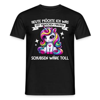 Today I want to do something with people Push - Men's T-Shirt - black - Front - AI Model Male 178 light (178cm)