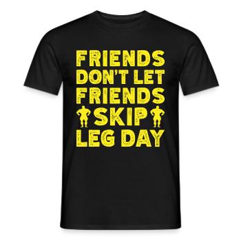 Fitness Motivation Bodybuilder Don ́t Skip Leg Day - T-shirt homme - noir - Devant - AI Model Male 178 light (178cm)