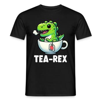 Tea Rex Dinosaur Lover T-Rex Tasse à thé - T-shirt homme - noir - Devant - AI Model Male 178 light (178cm)