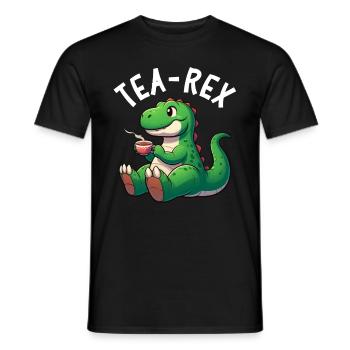 Tee Rex Dinosaurier Liebhaber T-Rex Tea Tasse - Männer T-Shirt - Schwarz - Vorne - AI Model Male 178 light (178cm)