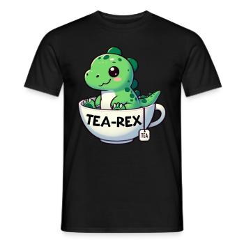 Tee Rex Dinosaurier Liebhaber T-Rex Tea Tasse - Männer T-Shirt - Schwarz - Vorne - AI Model Male 178 light (178cm)