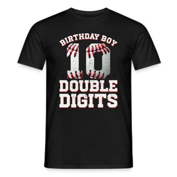 Two-Digit Birthday Decorations Boy 10 - Men's T-Shirt - black - Front - AI Model Male 178 light (178cm)
