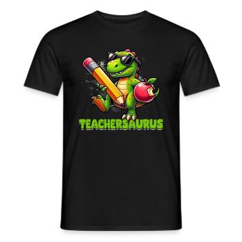 Teachersaurus Rex Dinosaure Professeur Professeur - T-shirt homme - noir - Devant - AI Model Male 178 light (178cm)