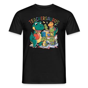 Teachersaurus Rex Dinosaure Professeur Professeur - T-shirt homme - noir - Devant - AI Model Male 178 light (178cm)