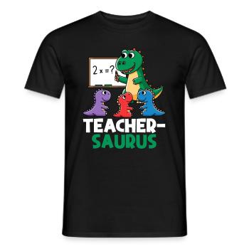 Teachersaurus Rex Dinosaure Professeur Professeur - T-shirt homme - noir - Devant - AI Model Male 178 light (178cm)