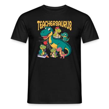 Teachersaurus Rex Dinosaure Professeur Professeur - T-shirt homme - noir - Devant - AI Model Male 178 light (178cm)