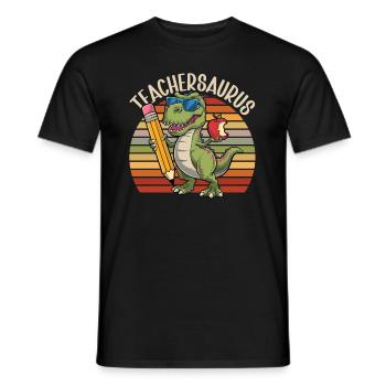 Teachersaurus Rex Dinosaure Professeur Professeur - T-shirt homme - noir - Devant - AI Model Male 178 light (178cm)