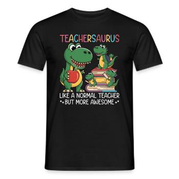 Teachersaurus Rex Dinosaure Professeur Professeur - T-shirt homme - noir - Devant - AI Model Male 178 light (178cm)